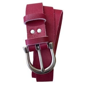 Ceinture cuir 30mm boucle demi-lune laiton massif