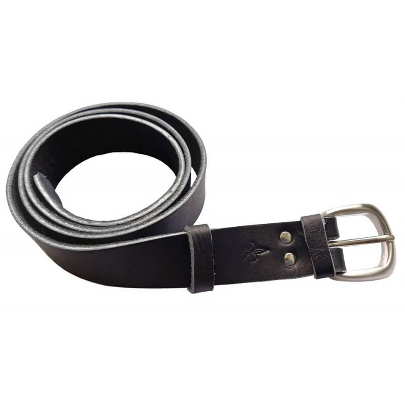 Ceinture artisanale en cuir boucle demi lune laiton massif