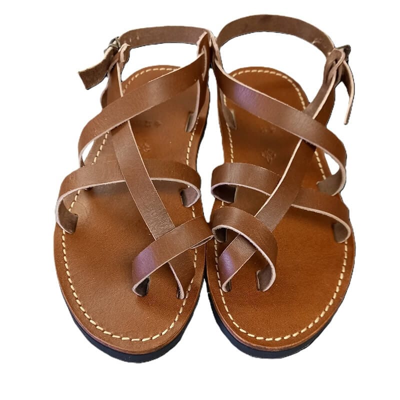 Sandales artisanales homme en cuir lanières réglables