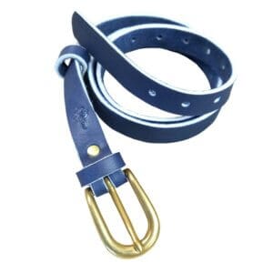 Ceinture cuir bleu