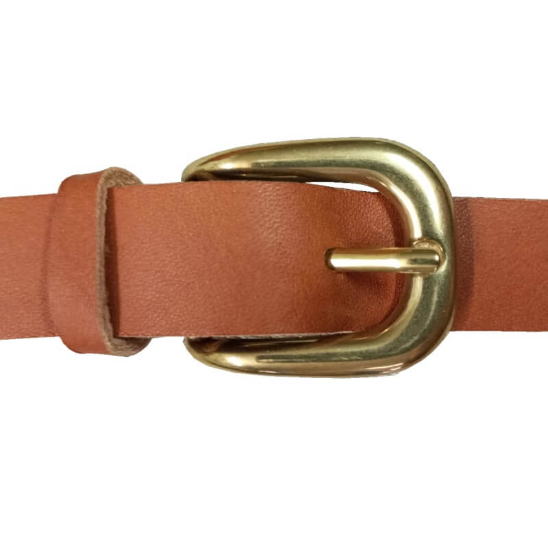 Ceinture artisanale en cuir boucle lyre laiton massif 25mm