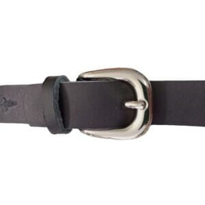 Ceinture cuir boucle laiton 25mm finition argent